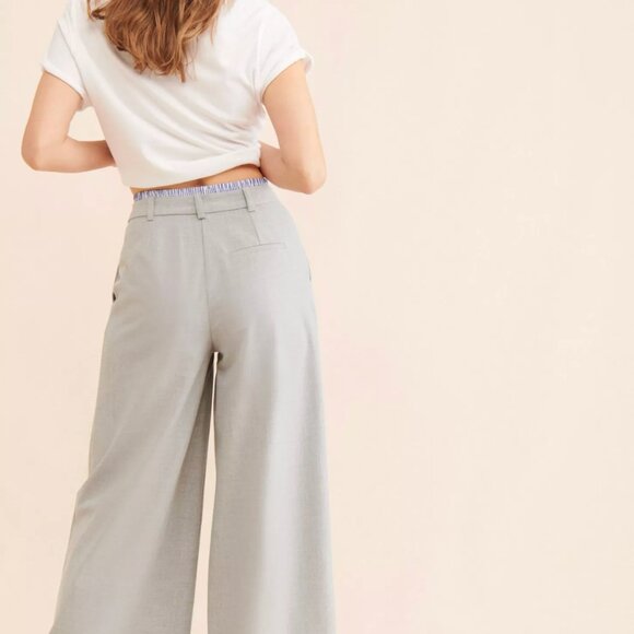 NWT Anthropolgie Maeve Boxer Detail Pleat-Front Trousers - Picture 4 of 8
